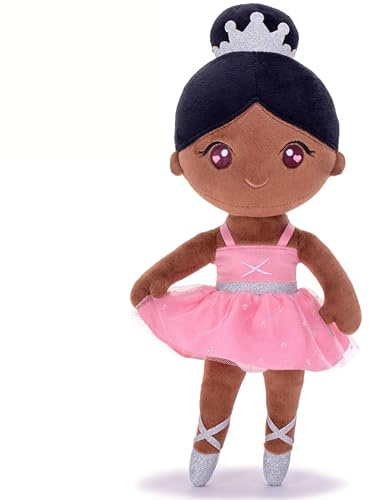 Gloveleya Ballet Dolls Baby Girl Gifts Plush African American Ballerina Doll Bronze