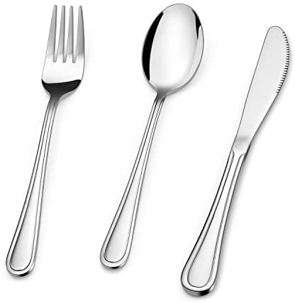 Herogo Kinderbesteck, 9-teilig Edelstahl Kinderbesteck Set, Kindergeschirr Kinder Besteck mit 3 Kindergabeln, 3 Kindermesser, 3 Kinderlöffel, Rostfrei & Gesunde, Spiegelfinish & Spülmaschinenfest