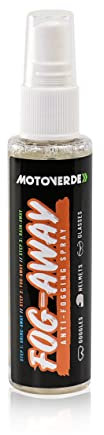 Motoverde Fog Away, 75ml - Premium Anti fog spray, de-misting treatment for motorcycle helmet visors, goggles, glasses, windscreens, and mirrors. Prevents steaming up, heat condensation.