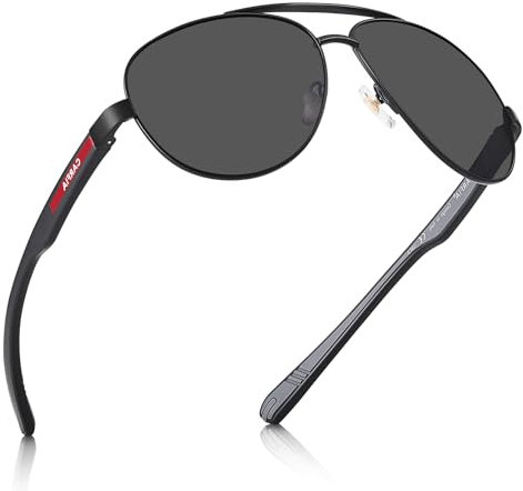 CARFIA Pilotenbrille Sonnenbrille Herren UV400 polarisierte Sportbrille mit ultraleichtem Metallrahmen Trendig CA5391