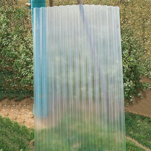 Clear Roof Sheet,Corrugated Roofing Sheets,Building Roofing Material,FRP Daylighting Panels,Anti-UV Rainproof Sunshine Sheet,for Greenhouses,Sheds,Carports,1.2mm Thick (0.9x0.6m/35x24in,1 Pcs)