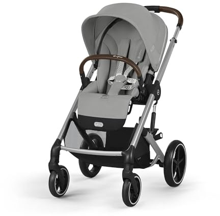 CYBEX Gold Barnvagn Balios S Lux, Ergonomisk Liggposition, Enhandsbälte, Från Födseln Upp Till 22 Kg (Ca 4 År), Stone Grey
