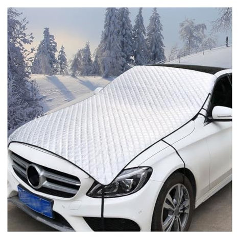 Adunsiaoto Abdeckung Windschutzscheibe Winter, Wasserdicht Faltbar Autoscheibenabdeckung Frostschutz Abdeckung, Auto Windschutzscheibe Schnee Abdeckung Auto Motorhaube Schnee Abdeckungs, Autozubehör