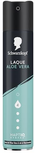 SCHWARZKOPF, Laque Aloe Vera, Technologie Haptiq System, Formule à l'Aloe Vera et à la Niacinamide, Végane, Sans silicone, Fortifie et hydrate le cheveux, Tenue longue durée, Sans effet collant, 250ml