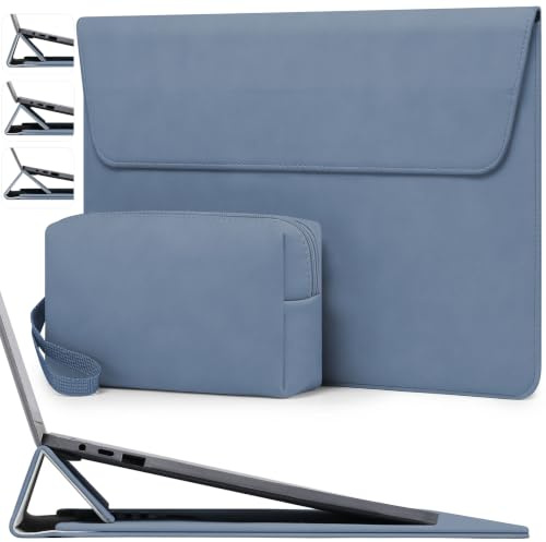 HYZUO 13,3-14 Tum Laptopväska Fodral med Justerbart Stativ, Haze Blå | för MacBook Pro 14 M5/M4/M3/M2/M1 Pro/Max A3426 A3427 2026-2021, MacBook Air/Pro 13,3, 13,8-13,5 Surface Laptop