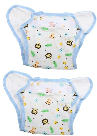 HONITANO Pantalones De Pañal Para Ñiño Algodón Transpirable Dibujos Animados, Unisex, Ajustables, Reutilizables Para Entrenamiento Al Baño, Talla Única 0-2 Años, Paquete De 2 Piezas