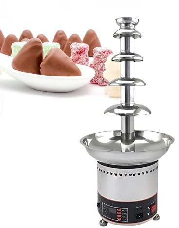 Elektrisk Chokladfonduemaskin I Rostfritt Stål,Chokladfontän,6,6 Lbs/8,8 Lbs/13,2 Lbs/17,6 Lbs Kapacitet,Chokladkapacitet För Jul,Bröllop,Födelsedagsfest 5layers