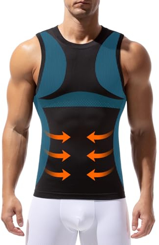 Casey Kevin Mens Compression Vest Slimming Body Shaper QuickDrying Tank Top | Enhanced Comfort Compression Vest Men, Muscle Workout Undershirts, Compression Tops for Men Daily, Gym, Work Wear