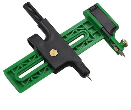 Yuanpgky Coupe-cercle pour boussole avec poignée à cliquet pour la fabrication de tissus, les loisirs créatifs, le scrapbooking, parfait pour couper des cercles de 2 à 15 cm sur papier, vert