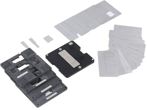 Bonbela Mellanram Reballing Platform BGA Stencil Kit 24 i 1 Hög Precision Magnetisk Adsorption Ingen Avvikelse Rostfritt Stål för IOS Phone X 11 12 13 14 15 Reparation Av Moderkort