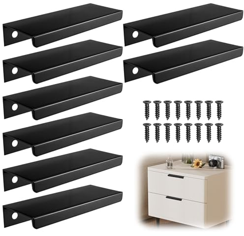 8 Piezas Tiradores Cocina Negro 80 mm, Tiradores Muebles de Cocina en Aleación de Aluminio Equipado con Orificios Pretaladrados y Tornillos para Armarios de Cocina, Armarios, Mesitas de Noche, Baños