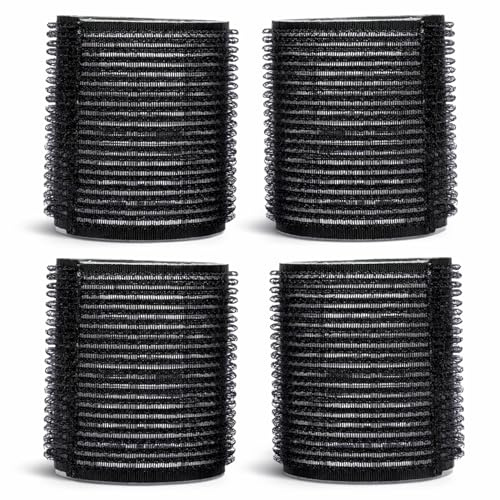 4pc Large Hair Rollers for Volume & Bouncy Curls - Self Grip Styling Rollers for Long & Short Hair, Heatless Curlers for Lift, Body & Waves, Lightweight & Travel Friendly