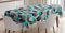 ABAKUHAUS Geometrisch Tischdecke, Zig Zag-Mosaik, Personalisierter Druck Klare Farben ohne Verblassen Waschbar für Außen Bereich, 140 x 200 cm, Türkis Schwarz Grau