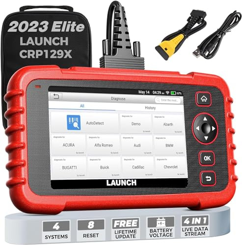 LAUNCH CRP129X Diagnosi Auto,Olio/EPB/SAS/TPMS/BMS/Acceleratore/Ripristino Dpf,Codifica Iniettore,Strumento Diagnostico Motore Trasmissione ABS SRS,Vin Automatico,Aggiornamento Gratuito a Vita