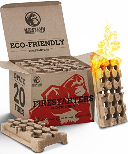FireBuilder - Pastillas de Encendido para Chimenea y Barbacoa. Muy fácil de Usar sin necesitar Otro Producto. Sin químicos. No Produce Malos olores ni Humo. Encendedor Natural y ecológico.