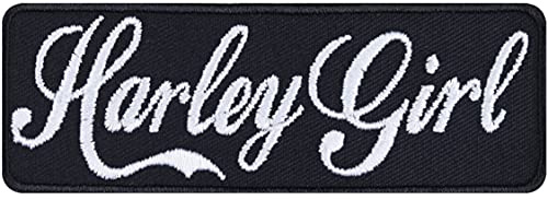 Parches ropa termoadhesivo HARLEY GIRL Patch Iron-on Biker girl Patch Motocicleta Iron-on Cuadros Regalo para Motociclista Aplicación para Chaqueta/Chaleco/Jeans/Maleta | 100x35mm