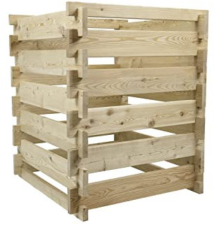 Holzkomposter Lärche 80x80xH100 cm mit Holz-Stecksystem Komposter Komposte Steckkomposter Kompostsilo