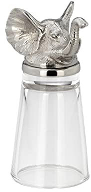 H.Bauer jun. Edelstahl Zylinder Schnapsglas 4 cl ohne Henkel - ausgefallenes Shotglas mit Jagdmotiv Fuchs Ø 4.5 cm - individueller Stamper mit Fuß - Highlight zu jeder Party, Feier oder an der Bar