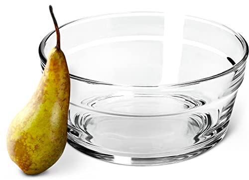 KADAX Saladier, bol de service, en verre, passe au lave-vaisselle, bol à fruits, bol à fruits, bol à dessert transparent, diamètre : 17 cm, 1 pièce