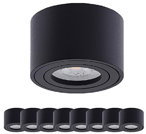 Oktaplex 9 faretti da superficie Lile Black - incl. modulo LED dimmerabile 5W 230V 3000K Bianco caldo 80x50mm Faretto da superficie Alluminio Pivotable