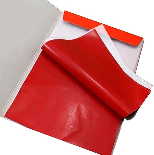ART (12,75 cm x 18,5 cm) papel de transferencia de carbono rojo de varios tamaños para madera, papel, lienzo y otras superficies de arte, 100 hojas de papel de copia de carbono para coser tela bordado