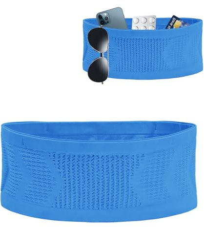 Yuqilin Atmungsaktive Verdeckte Gürteltasche, Large Capacity Running Belt, Multifunktionale Laufgürtel, Unisex Hüfttasche, Laufen Hüfttasche, für Laufen, Radfahren, Jogging (Blau/S)