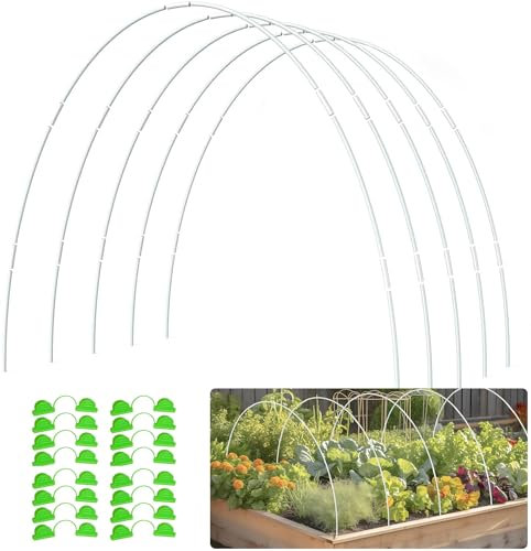 Pflanztunnel Bögen 30 PCS Tunnelbögen Hochbeet, Abnehmbar Folientunnel für Hochbeet, Gewächshaus Bogen mit Kunststoff umwickelt, Gewächshaus Reifen, Gartentunnel Bögen, Gewächshaus Tunnel