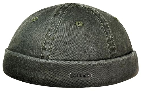 WEROR Dockercap – Gorro Docker Cap para hombre – Gorro de pescador de algodón – WEROR-441.1, verde oliva, Talla única