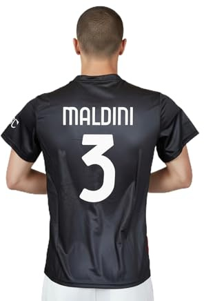 AC Milan Maglia Maldini 3 Replica Ufficiale, Rossonera a Strisce (IT, età, 12 Anni, Rosso)