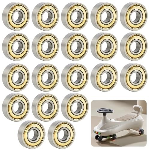 Pack de 20 Rodamientos de Bolas 608zz, 8 x 22 x 7 mm, Doble Blindaje Metálico, Alta Durabilidad para Skateboards, Patines en Línea, Scooters y Más Aplicaciones de Patinaje
