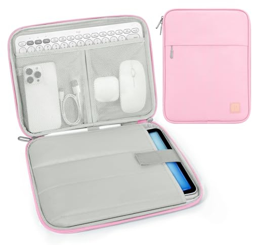 Dadanism 9-11 Pouces Housse Pochette Tablette pour iPad (A16) 11, iPad Air M4 M3 11, iPad Pro M5 M4 11, iPad 10e Gén 10,9, iPad 9/8/7e Gén 10,2, Galaxy Tab A11+/A9+ 11, Tab M11 11, Bouquet Rose