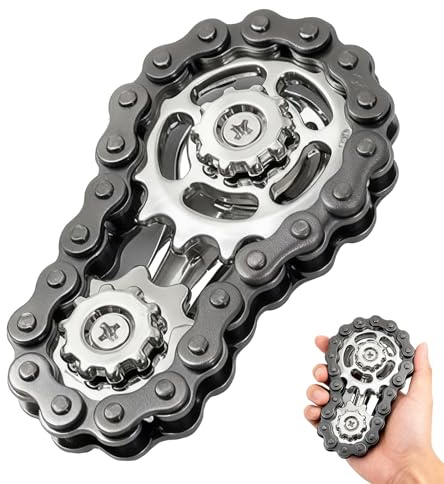 Cadena Anti-Estrés con Engranajes de Metal – Fidget Spinner Metálico, Juguete Anti-Estrés para Adultos, Ideal para Trabajo y Uso Diario