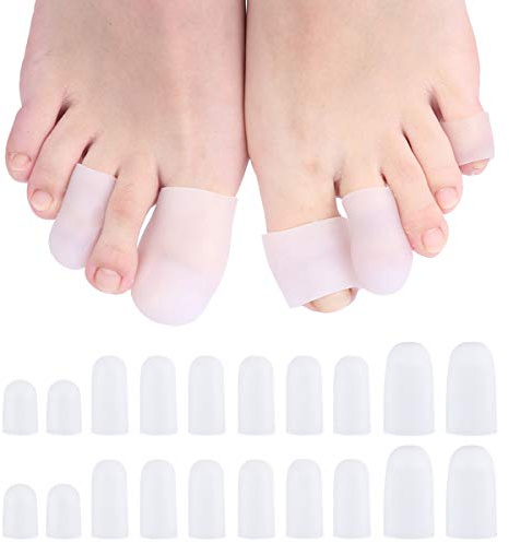 Toe Protectors, Gel Toe Protector Cap, 20 Pieces Gel Toe Cap Silicone Toe Protector Toe Guards to Cushion, for Corns Remover, Protecting from Blister Grinding Feet