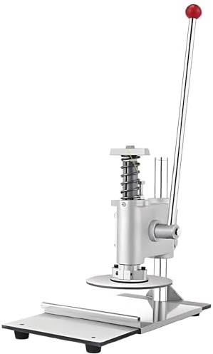 Pressa per impasti per pizza, pressa manuale in acciaio inox con spessore regolabile, vassoio estraibile e piatto, ideale per torte e polpettone