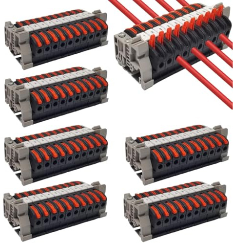 60 Piezas Conectores Cables Electricos Rapidos Kit, PCT-211 0,08-4 mm² Clemas Electricas, Terminal de Montaje en Carril Din, Bornas de Conexion Electrica para Conexión y Conversión de Circuitos