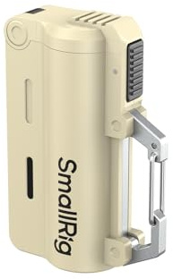 SMALLRIG 3,7V 5000mAh uppladdningsbart batteri, EDC-kapselladdare | med Dubbla 3,7V 5000mAh Batterier och Karbinhake, 20W Snabbladdning för Actionkamera och Telefon, Brun - 6089
