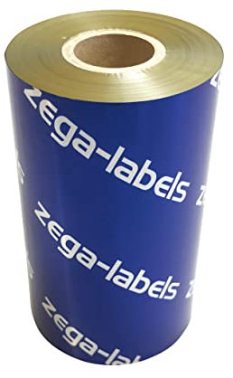 zega-labels Thermotransfer Farbband GOLD MATT 110 mm x 300 m - zega color (Wachs/Harz Wischfest) - Farbseite AUSSEN - 1 Zoll Kern Ø 25 mm - für Papieretiketten - Ribbon für Zebra ZT-Serie/ZM400/ZD421T