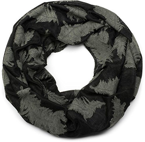 styleBREAKER snood rond motif fils cousus, écharpe, tissu, unisexe 01017068, couleur:Noir