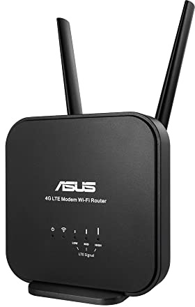 ASUS 4G-N12 B1 - Router WiFi 4G LTE N300 Alternativa a Fibra/ADSL (Antenas externas Removibles, Compatible con Todos los operadores, Red de Invitados)