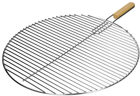 ECD Germany Grillrost aus Edelstahl rund Ø 54,5 cm mit abnehmbarem Griff, robust und rostfrei, Edelstahlgrillrost für Kugelgrill Grillkamin Buschbeck Gasgrill Feuerschalen Feuerkorb, Rundgrill Grill