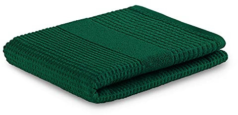 AmeliaHome Handtuch 100% Baumwolle 50x90 cm Bordüre Dunkelgrün Plano