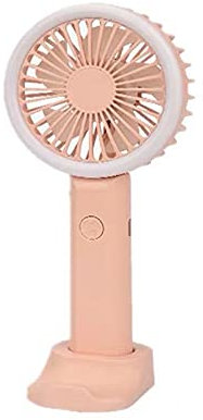 Mini-fläkt, USB-laddning student handhållen fläkt, flickhjärta bärbar fyllning ljus mobiltelefonhållare mini fläkt – rosa