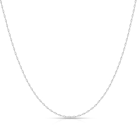 Gacimy 925 Sterling Silver Tone Paperclip Necklace for Women, 1.3mm Thin 14K Sterling Silver Plated Necklace for Women, 24 Inches Silver Chain, 24 Length with 2 Extension Chains