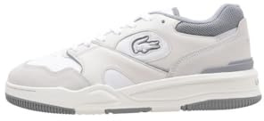 Lacoste Herren Low-Top Sneaker T-Clip 0120 2 SMA, Männer Halbschuhe,schnürschuhe,schnürer,Business,Freizeit,WHT/Gry (81),45 EU / 10.5 UK