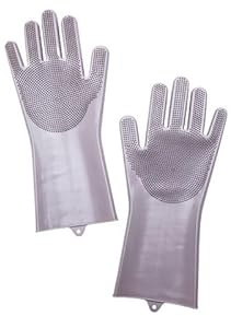 GUYANA Guantes Latex Guantes de limpieza de vajilla, guantes de limpieza de vajilla con cepillo for fregar herramientas de cocina Guantes (Color : A06)