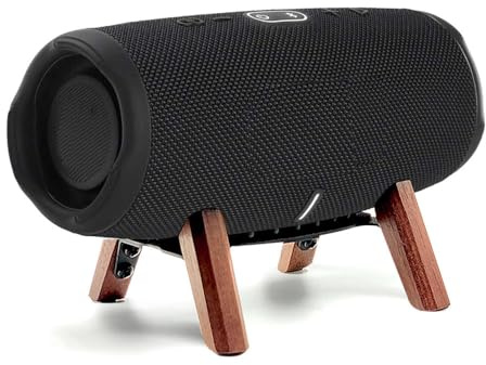 Äkta trästativ kompatibelt med jbl Charge 5, Charge 6 bärbar högtalare, stativmontering, stabil robust trähållare som används för laddning 4, 3, flip 6, 5, 4 (valnöt) | Skrivbordsfäste stativfäste på bord, stabil robust trähållare används för laddning 4,3, flip 7,6,5,4 bärbara högtalare.