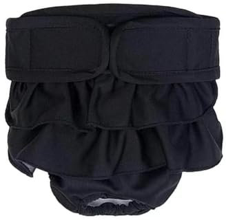 BePetMia Waschbare Windeln für Hunde, Wiederverwendbare Hundewindeln, Umweltfreundliche Damenbinden Höschen, Hygiene-Unterhose für Hunde in Hitze (S: 33-40cm, Schwarz)