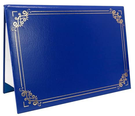 GraduatePro Copertura Diploma Laurea Documento Porta Certificati A4 Classico Liscio-Reale con finiture dorate