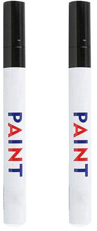 SEMINISMAR Auto Reifenmarkierungsstift, Wasserdichte Marker-Stifte, Weißer Lackstift Marker Wasserdicht, Permanentmarker Reifen Lackstifte DIY Reifenstift Reifenmarker, Permanentlack, Schwarz, 2 PCS