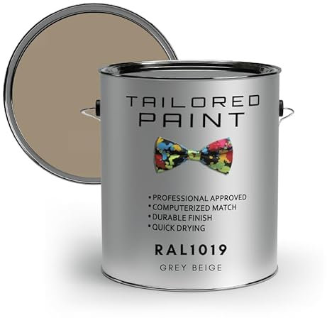 Tailored Paint uPVC Window & Door 1K Paint Brush or Spray On - Matt Finish - RAL1019, Grey Beige - 500ml Tin